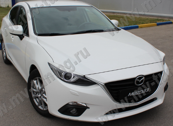 Накладки на фары (реснички) (для моделей с адаптивными фарами) var №1 для Mazda 3 (2013-2016) купить недорого с доставкой в Электросталь