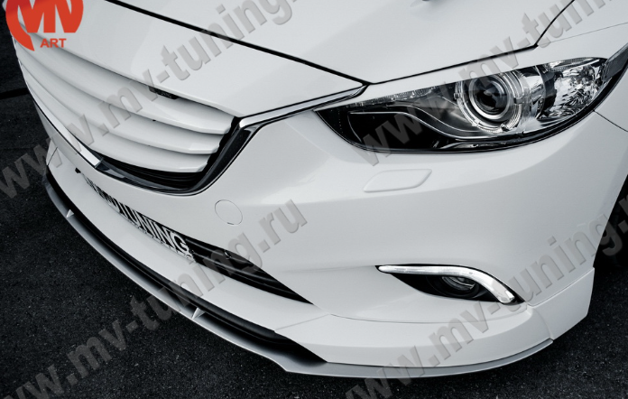 Сплиттер переднего бампера под клыки № 1 "SkyActivSport" для Mazda 6 (2013-н.в.) купить недорого с доставкой в Электросталь