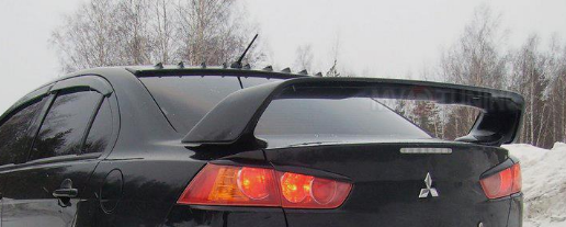 Накладка (юбка) заднего бампера "EVO" var №1 для Mitsubishi Lancer X (2007-2016) купить недорого с доставкой в Электросталь