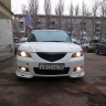 Накладки (клыки) на передний бампер Mazda 3 седан (2003-2009) глянец купить недорого с доставкой в Электросталь