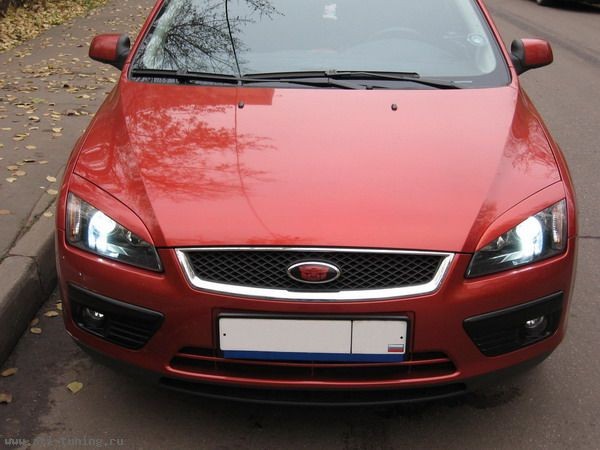 Накладки на фары (реснички) широкие var №2 для Ford Focus 2 (2004-2008) купить недорого с доставкой в Электросталь