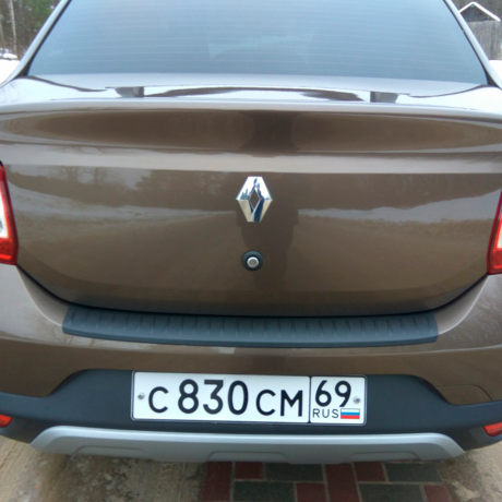 Защитная накладка на задний бампер Renault Logan (2004-2022 г.в.) купить недорого с доставкой в Электросталь