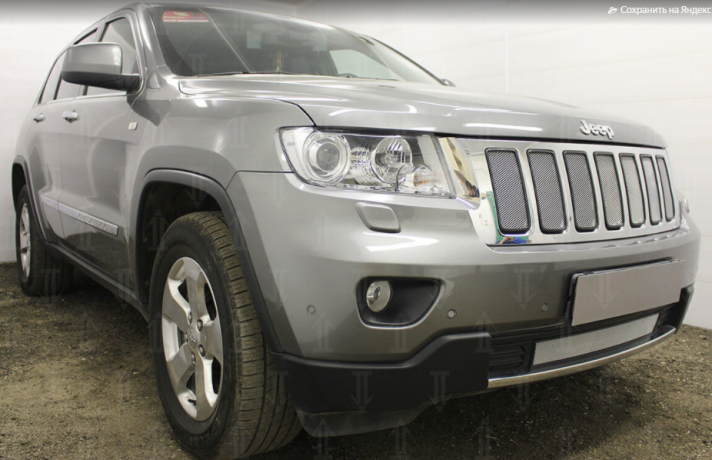 Защита радиатора "Standart" Jeep Grand Cherokee (2010-2013) верх, чёрный купить недорого с доставкой в Электросталь