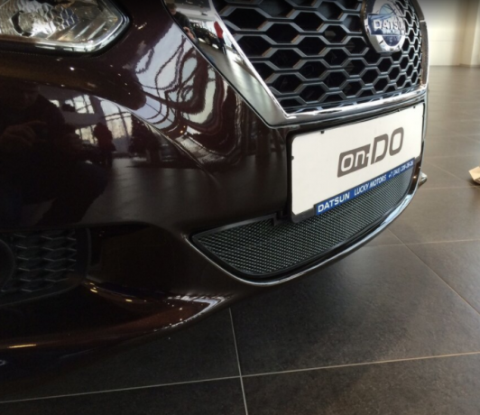 Защита радиатора "Standart" Datsun on-Do (2014-н.в.) чёрная купить недорого с доставкой в Электросталь