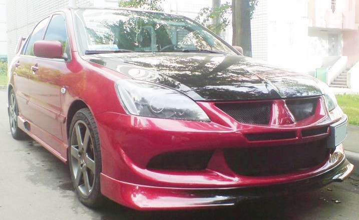 Накладка (юбка) переднего бампера "EVO" (Для бампера EVO) для Mitsubishi Lancer IX (2003-2009) купить недорого с доставкой в Электросталь