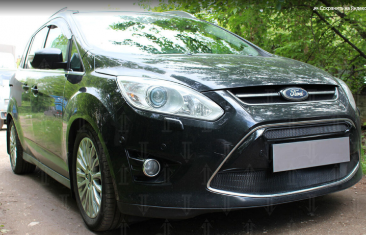 Защита радиатора "Standart" Ford C-MAX (2010-2015) чёрная купить недорого с доставкой в Электросталь