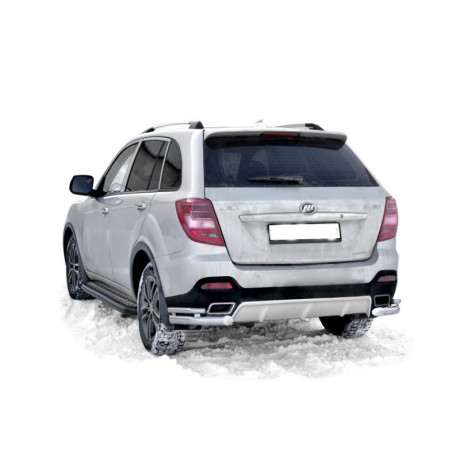 Защита заднего бампера «Уголки двойные» (d63,5) для Lifan X60 (2016-н.в.)(Нерж. Сталь) купить недорого с доставкой в Электросталь