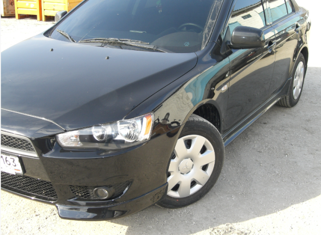 Накладки на пороги "2.0" для Mitsubishi Lancer X (2007-2016) купить недорого с доставкой в Электросталь