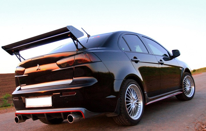 Накладки на пороги "2.0" для Mitsubishi Lancer X (2007-2016) купить недорого с доставкой в Электросталь