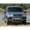 Кенгурин с дополнительной защитой двигателя «Низкий» (d63.5) B@3 2123 "Chevrolet Niv@", нержавеющая сталь купить недорого с доставкой в Электросталь