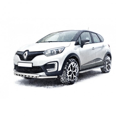 Защита переднего бампера «Труба двойная» (d51) для Renault Kaptur (2016-н.в.)(Окрашенное) купить недорого с доставкой в Электросталь