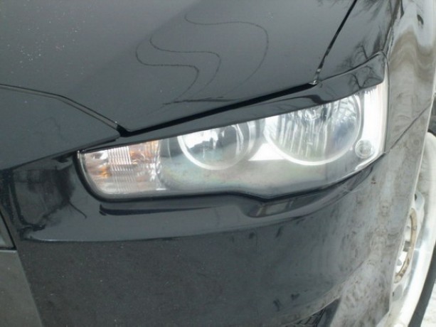 Накладки на фары (реснички) для Mitsubishi Lancer X (2007-2016) купить недорого с доставкой в Электросталь