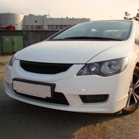 Решетка радиатора (сетка в комплекте) "MUGEN Style" для Honda Civic 4D (рестайл)(2009-2012) купить недорого с доставкой в Электросталь