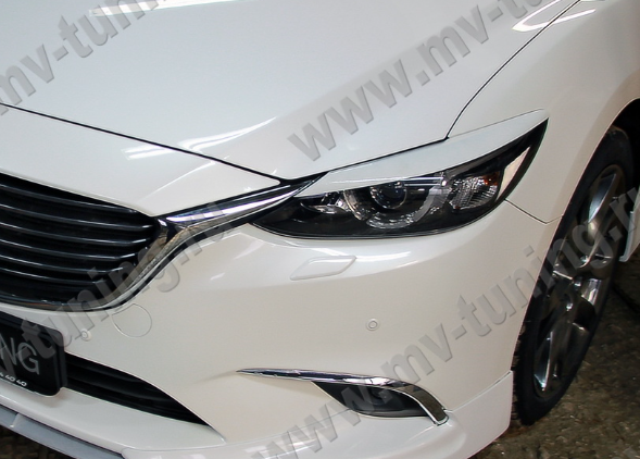 Накладки на фары (реснички) для Mazda 6 (2015-н.в.) купить недорого с доставкой в Электросталь