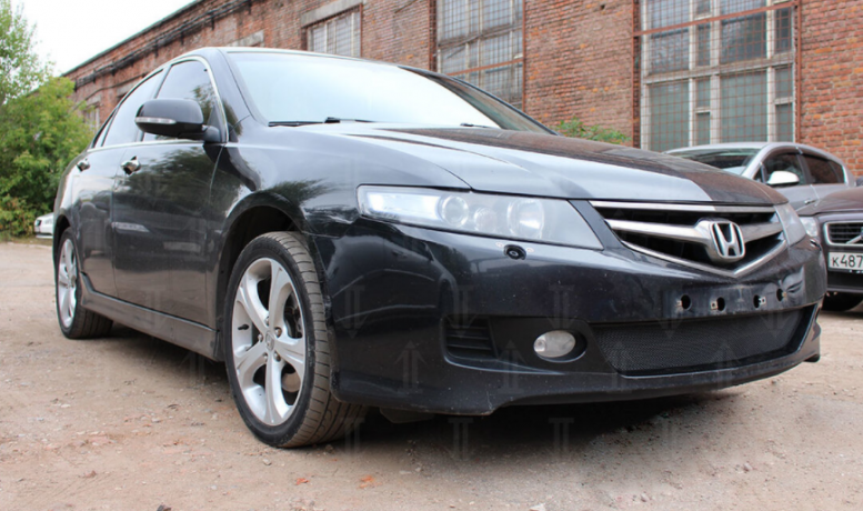 Защита радиатора "Standart" Honda Accord рестайлинг (2006-2008) чёрная купить недорого с доставкой в Электросталь