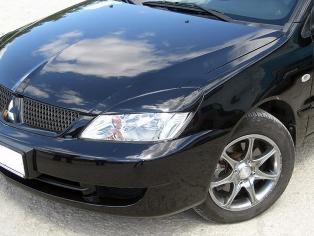Накладки на фары (реснички) широкие var №2 для Mitsubishi Lancer IX (2004-2007) купить недорого с доставкой в Электросталь