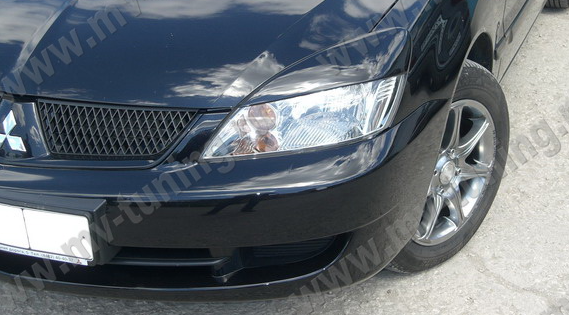 Накладки на фары (реснички) широкие var №2 для Mitsubishi Lancer IX (2004-2007) купить недорого с доставкой в Электросталь