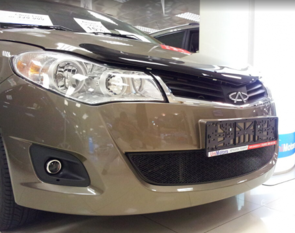 Защита радиатора "Standart" Chery Bonus, Very (2011-2016) чёрная купить недорого с доставкой в Электросталь